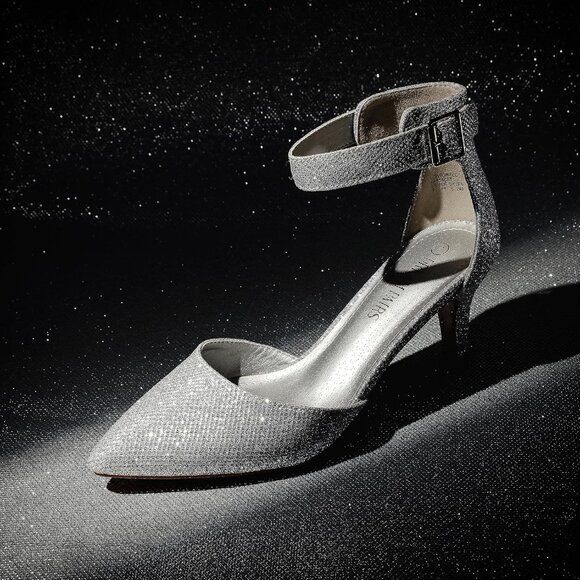 Dream Pairs Women's Silver Faux Suede pointed Toe Kitten Heels Pumps Shoes - Picture 4 of 7